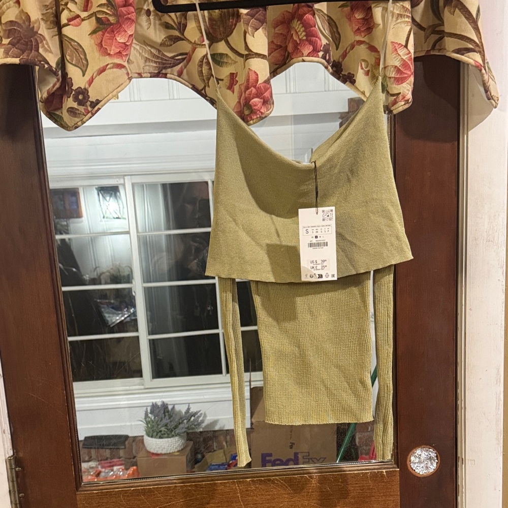 Zara Olive Green Sleeveless Top